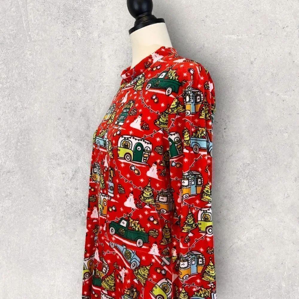 Born Famous Ugly Christmas Sweater Dress Red Long Sleeve Fit & Flare Size XXL - Picture 7 of 12